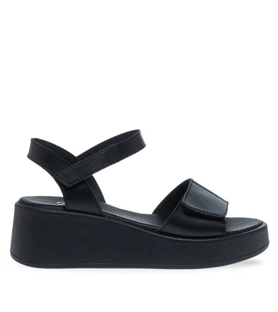 Γυναικεία Δερμάτινα Flatform Parex 12733024 in Black