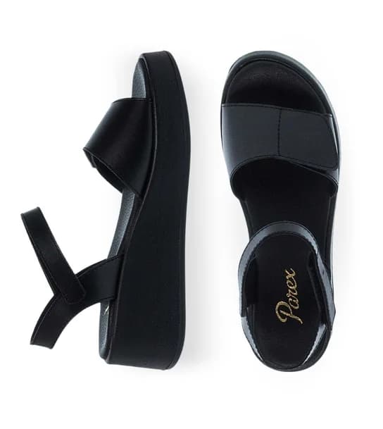 Γυναικεία Δερμάτινα Flatform Parex 12733024 in Black